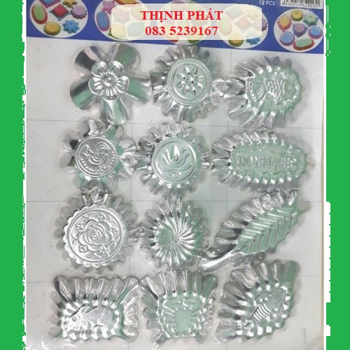 Bộ 12 hoặc 24 khuôn bánh bò _rau câu Vĩnh Trường