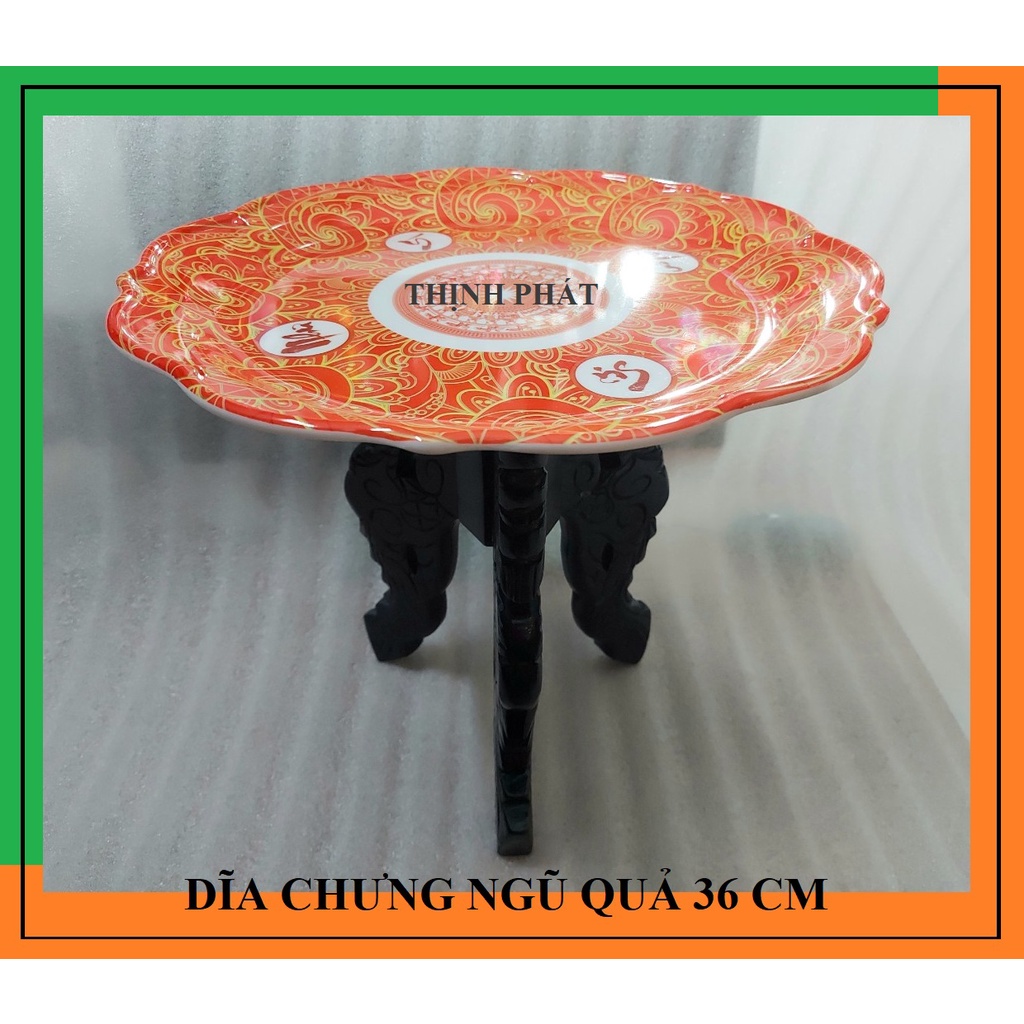 Mâm ngũ quả - Dĩa chưng ngũ quả ngày tết nhựa Melamine cao cấp 36cm-GIAO MÀU NGẪU NHIÊN