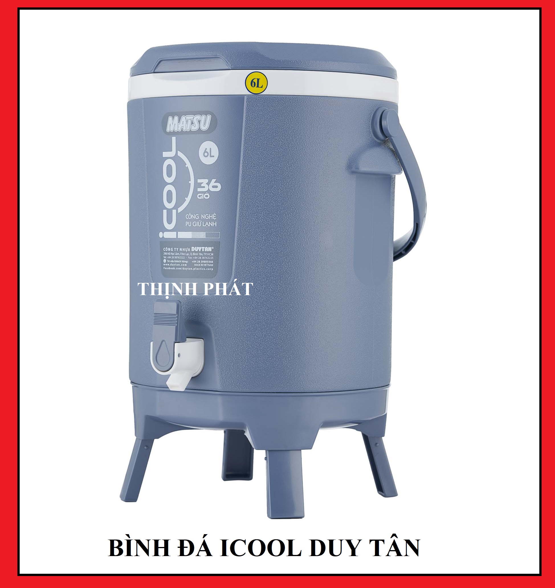 Bình Đá Duy Tân Icool Màu Nhũ 6 Lít (24 x 26 x 29 cm) - CÓ THỂ CHỌN MÀU