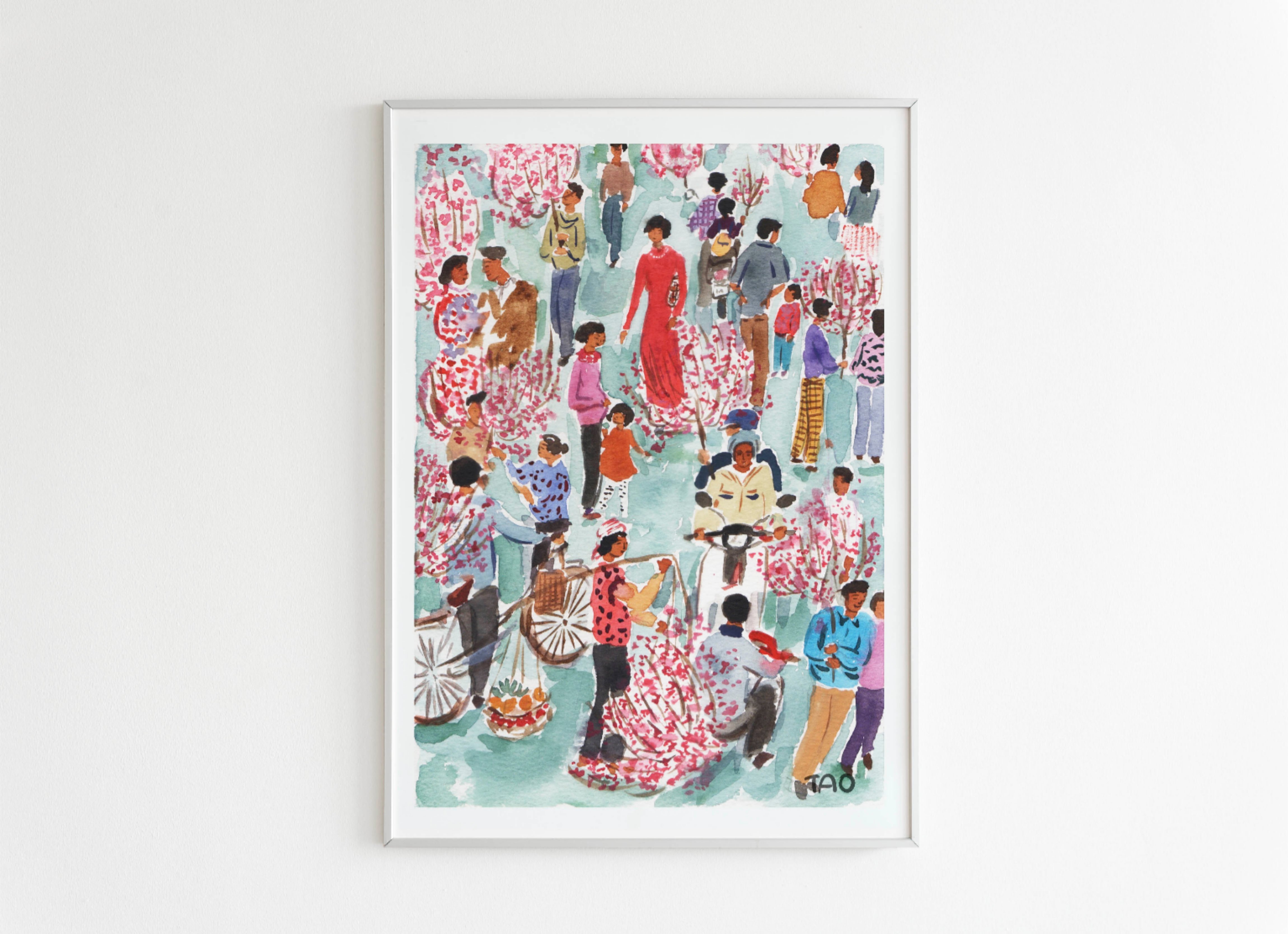 Tranh Tao Tet's Flower Market A3