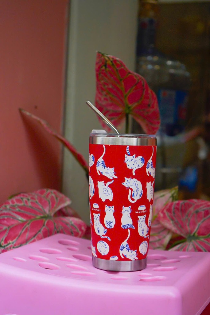 Cốc inox Cafe 600ml Purfectly red 295