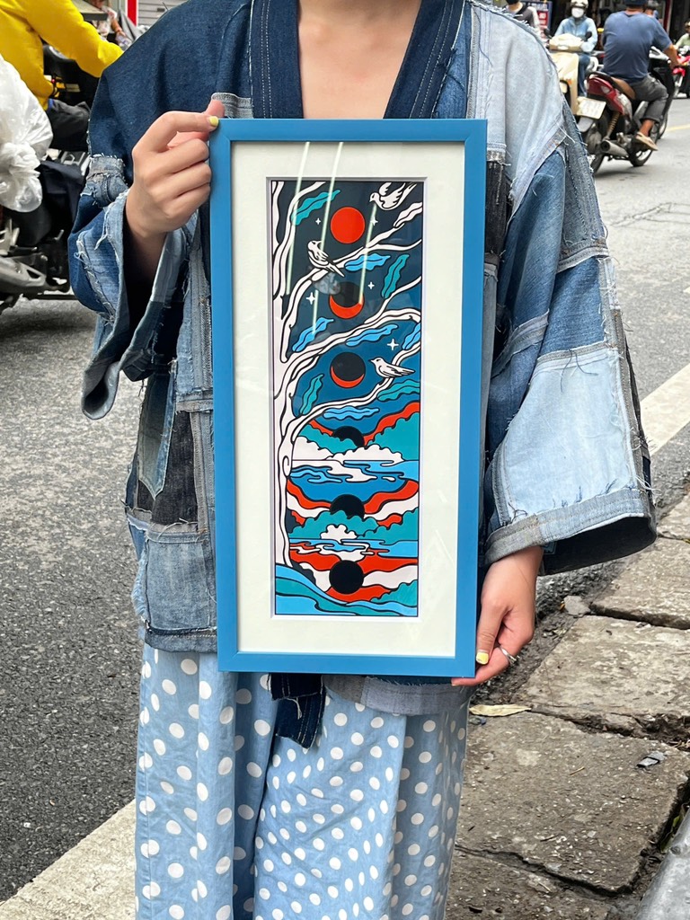 Tranh WÁ MÉO Moon And Sun