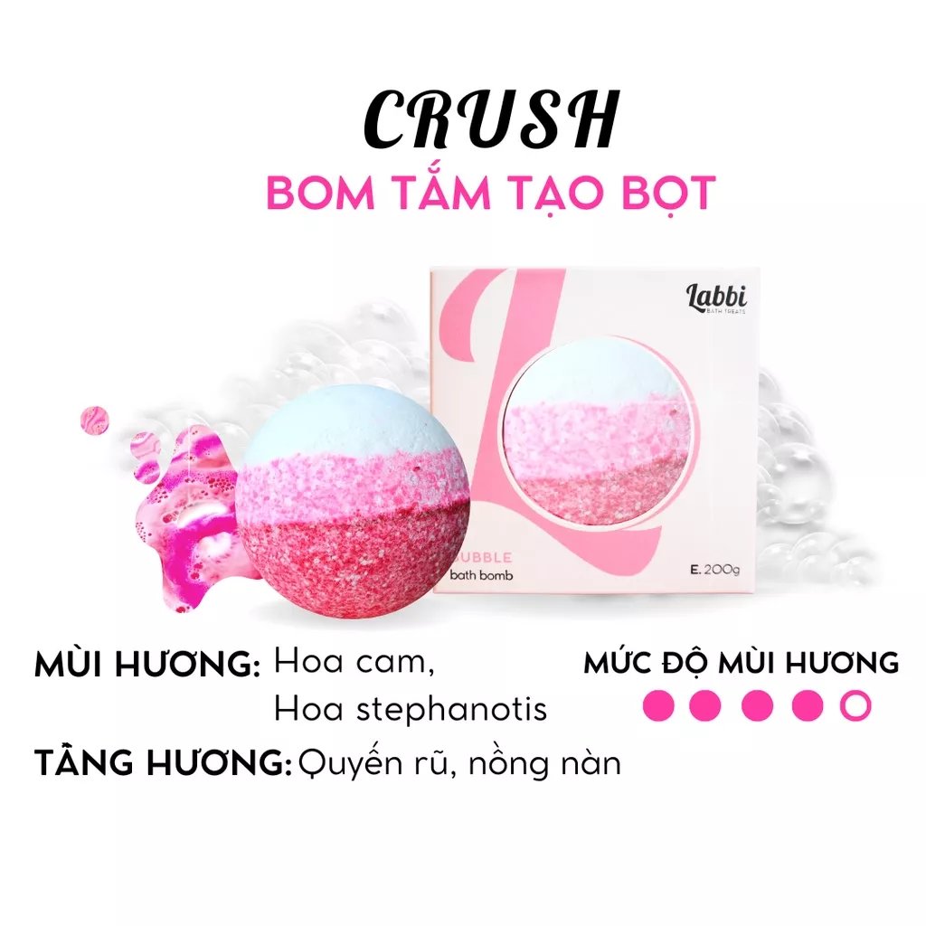 Viên tắm tạo bọt 220gr Labbi Crush