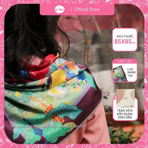 Khăn bandana 85*85 grape Tò He