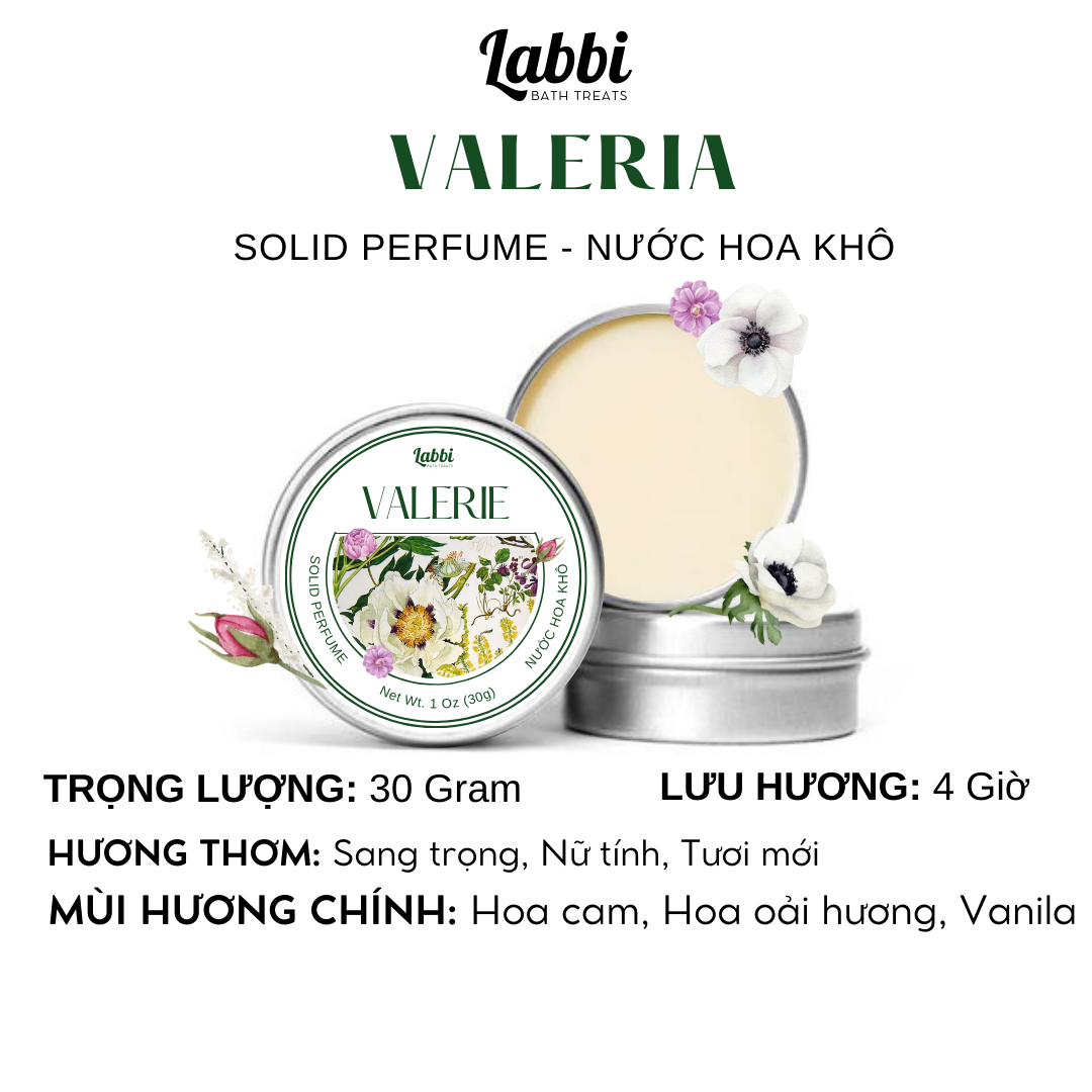 [SOLID PERFUME - NƯỚC HOA KHÔ] 30gr Labbi Valerie