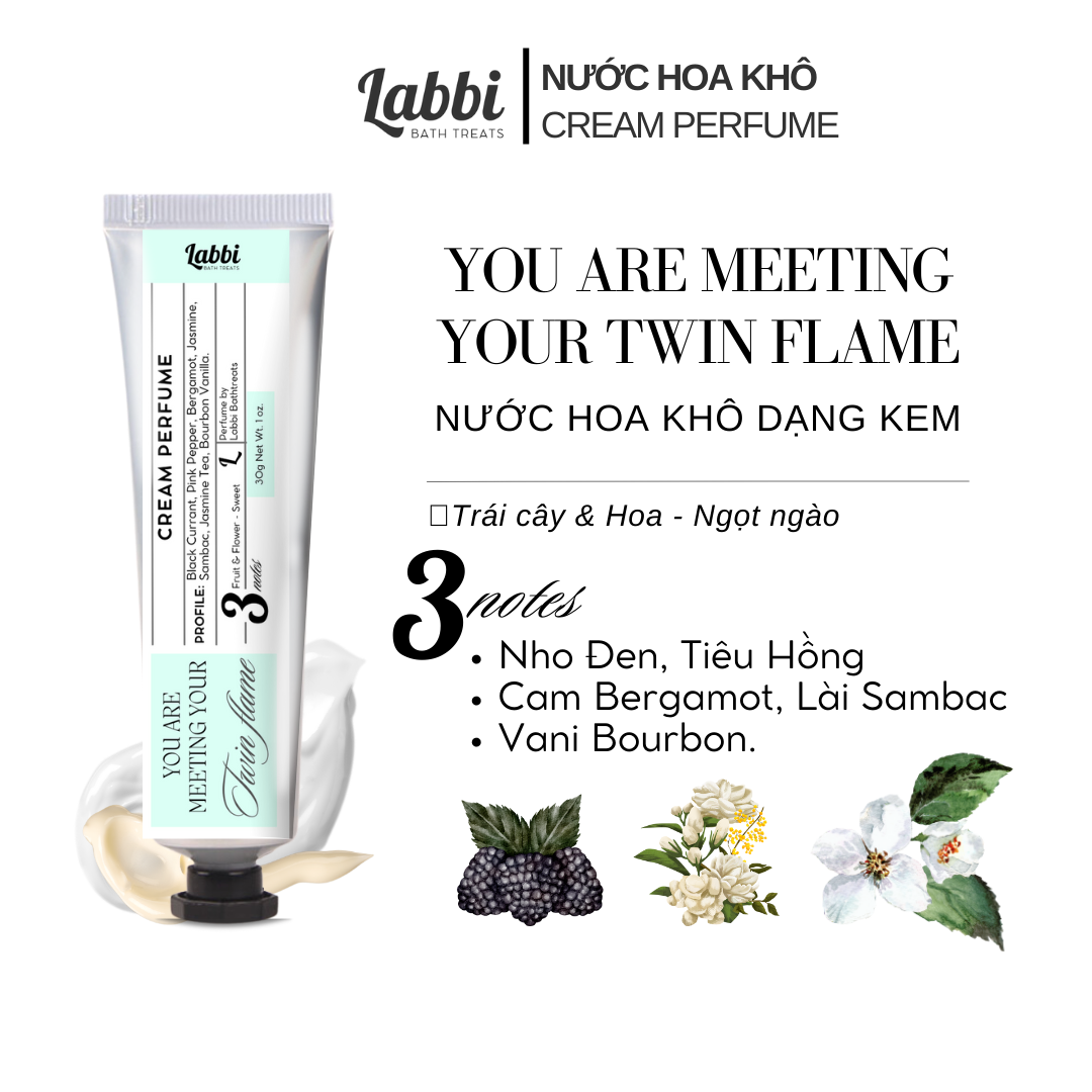Nước hoa kem khô 30gr Labbi You Are Meeting Your Twin Flame