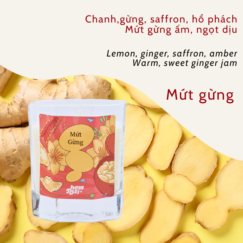 Nến Thơm Dzị 111gram mứt gừng