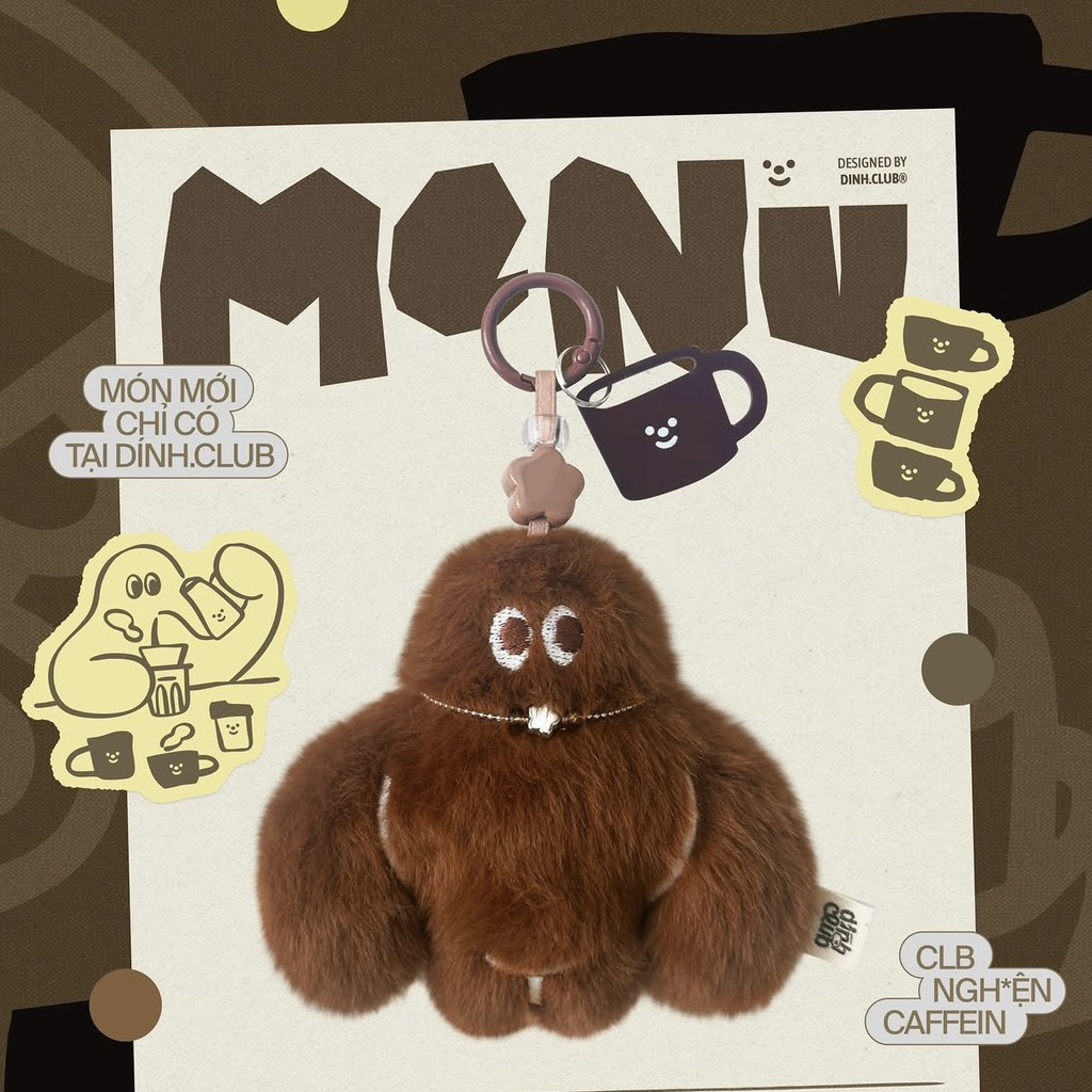 Móc chìa khóa Dính Bé Cafe