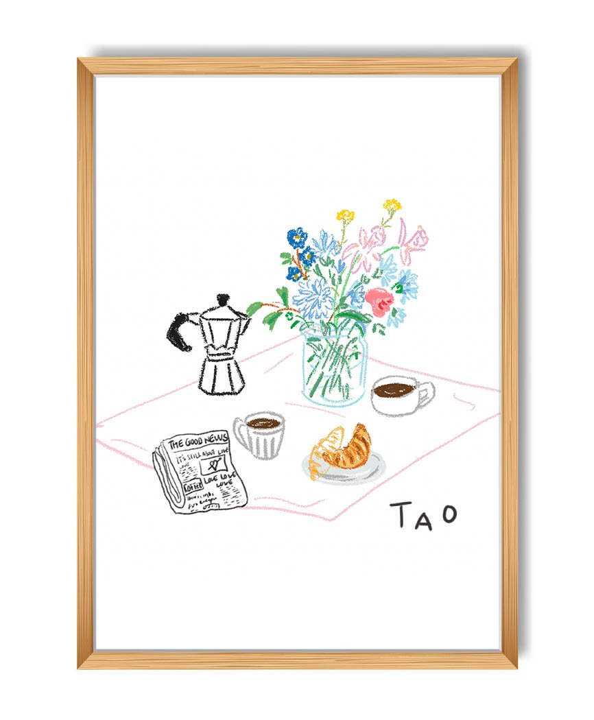 Tranh Tao A3 Still Life With Coffee ( White Background )