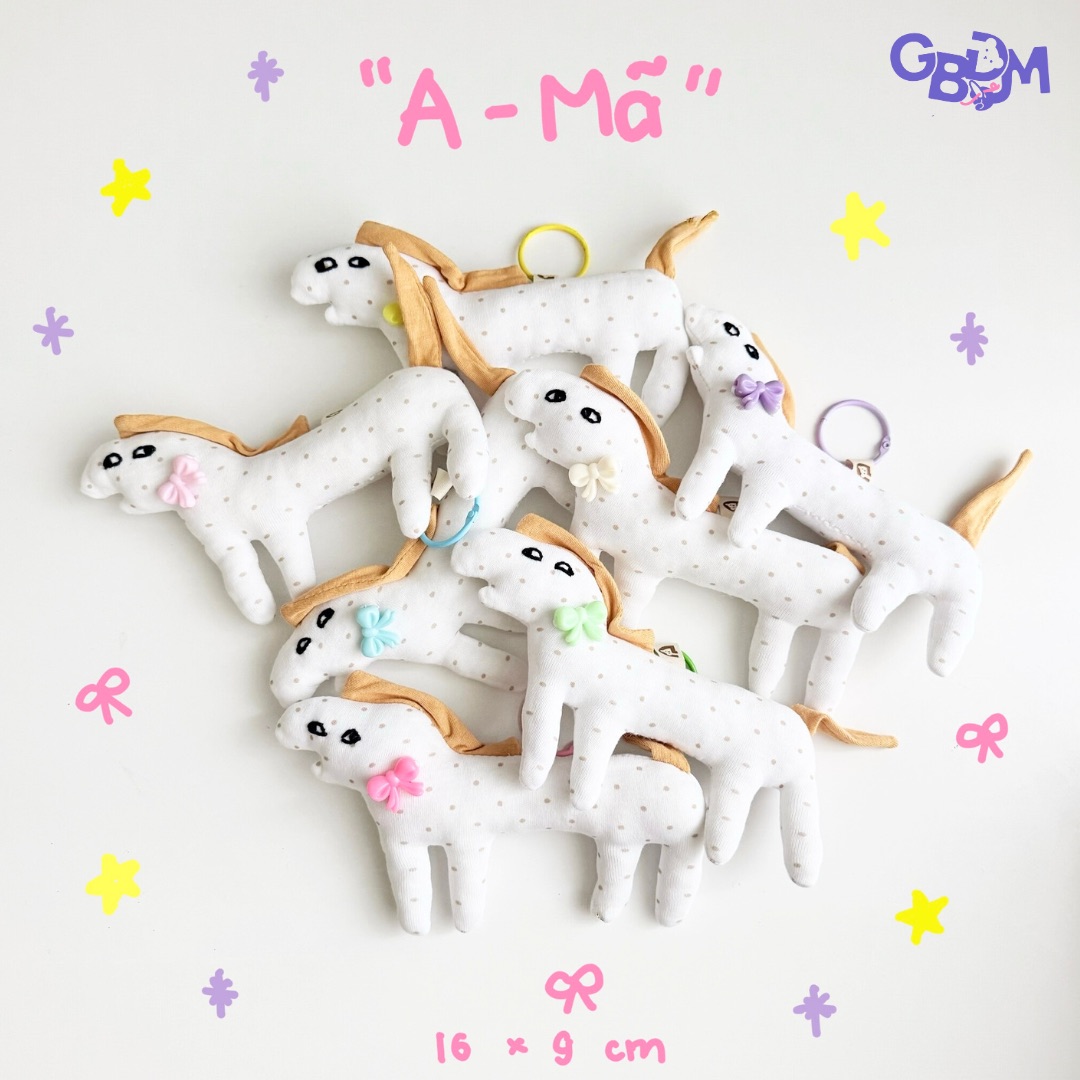 Móc chìa khóa - A Mã Gấu Bông Đình May