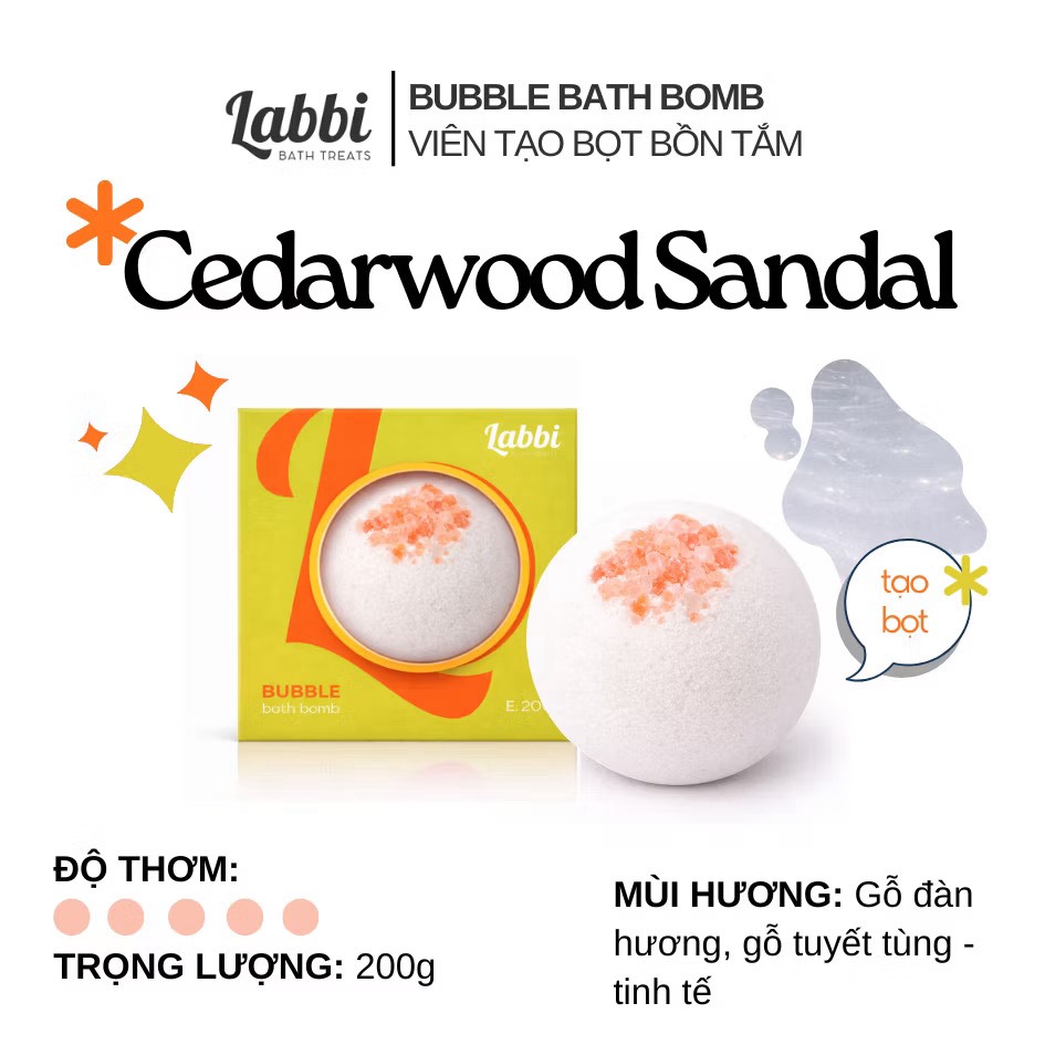 Viên tạo bọt bồn tắm 220gr Cedarwood Sandal Labbi
