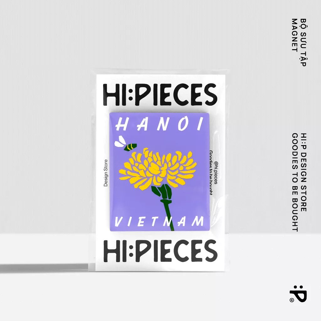 Nam Châm Hoa Vàng Nền Xanh Dương Hi:Pieces