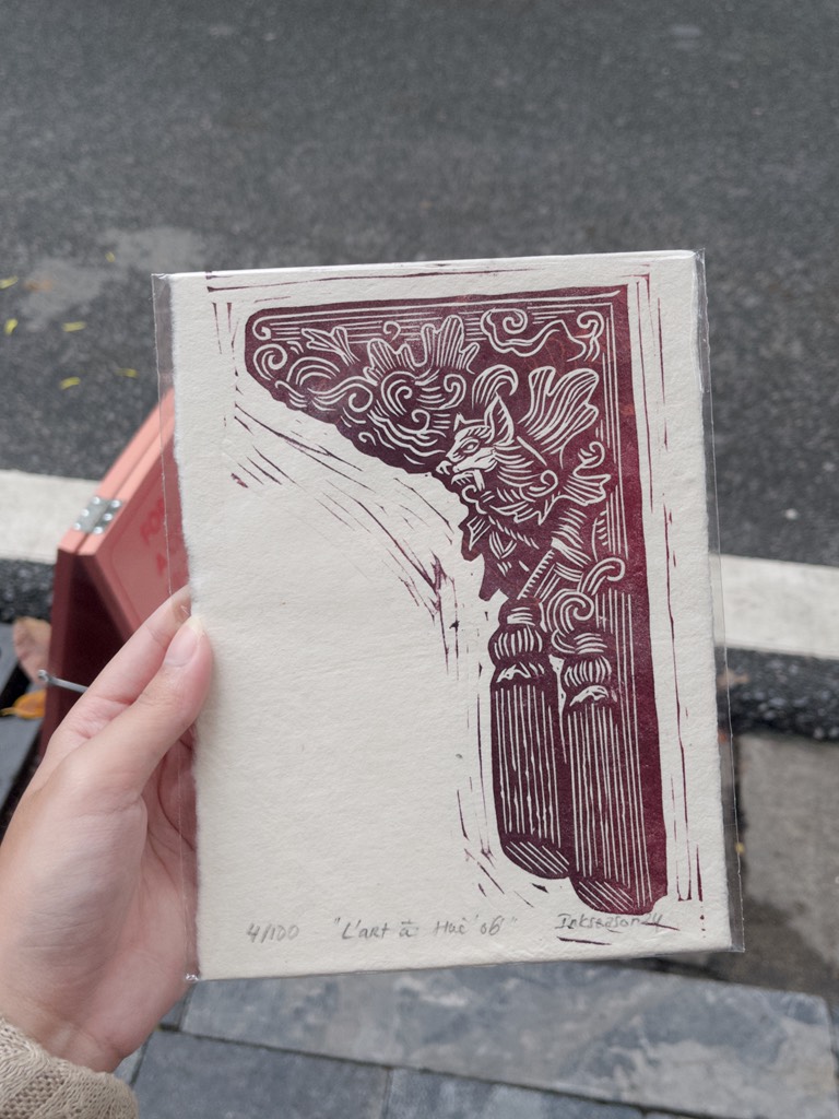 Tranh in tay Vốn cổ Huế Mộc Trà A5 6