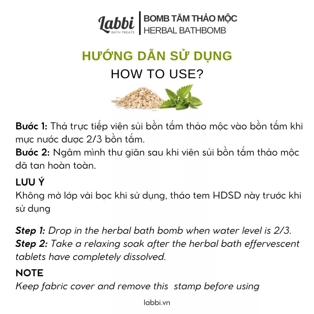 FULL OF ROSE Viên sủi thảo mộc HERBAL BATH BOMB Labbi