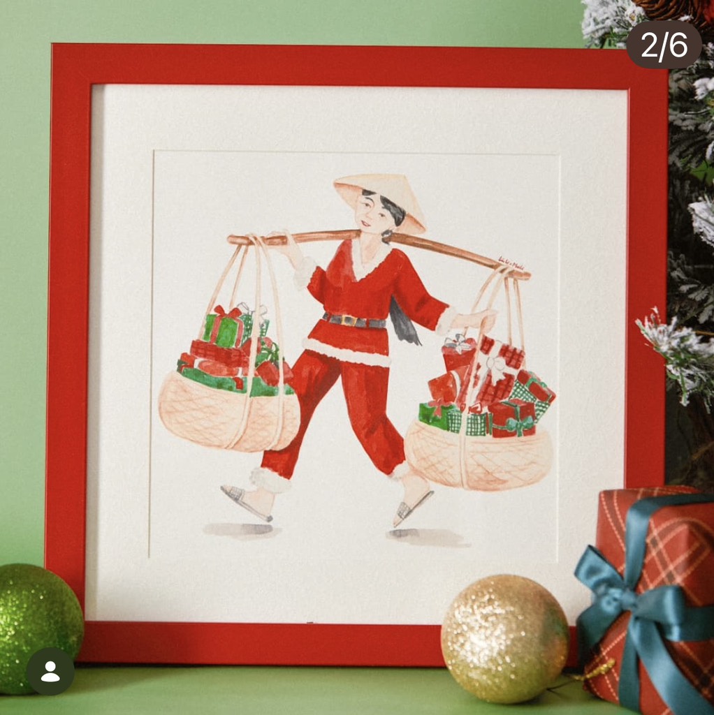 Tranh vuông noel Mai Lê x Líu Lô
