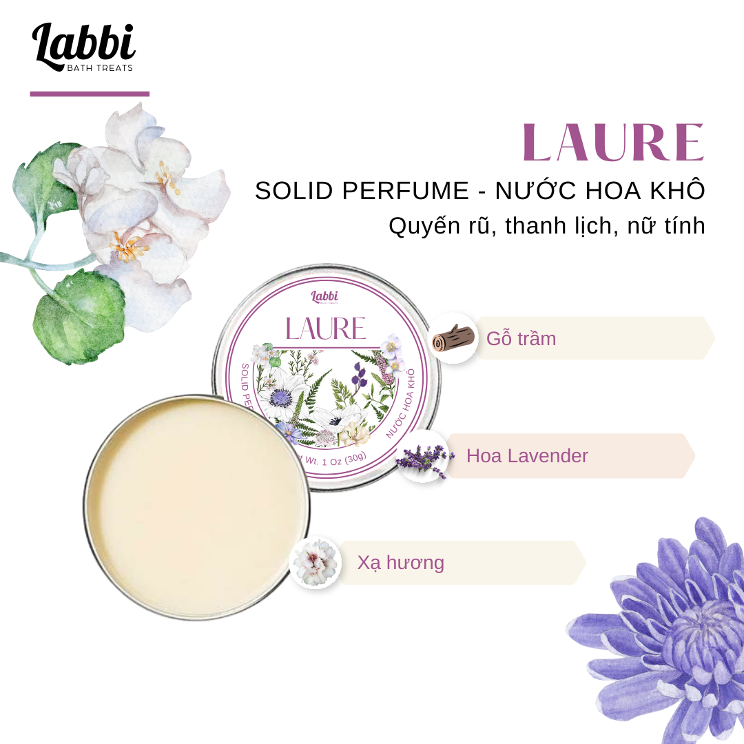 [SOLID PERFUME - NƯỚC HOA KHÔ] 30gr Labbi Laure