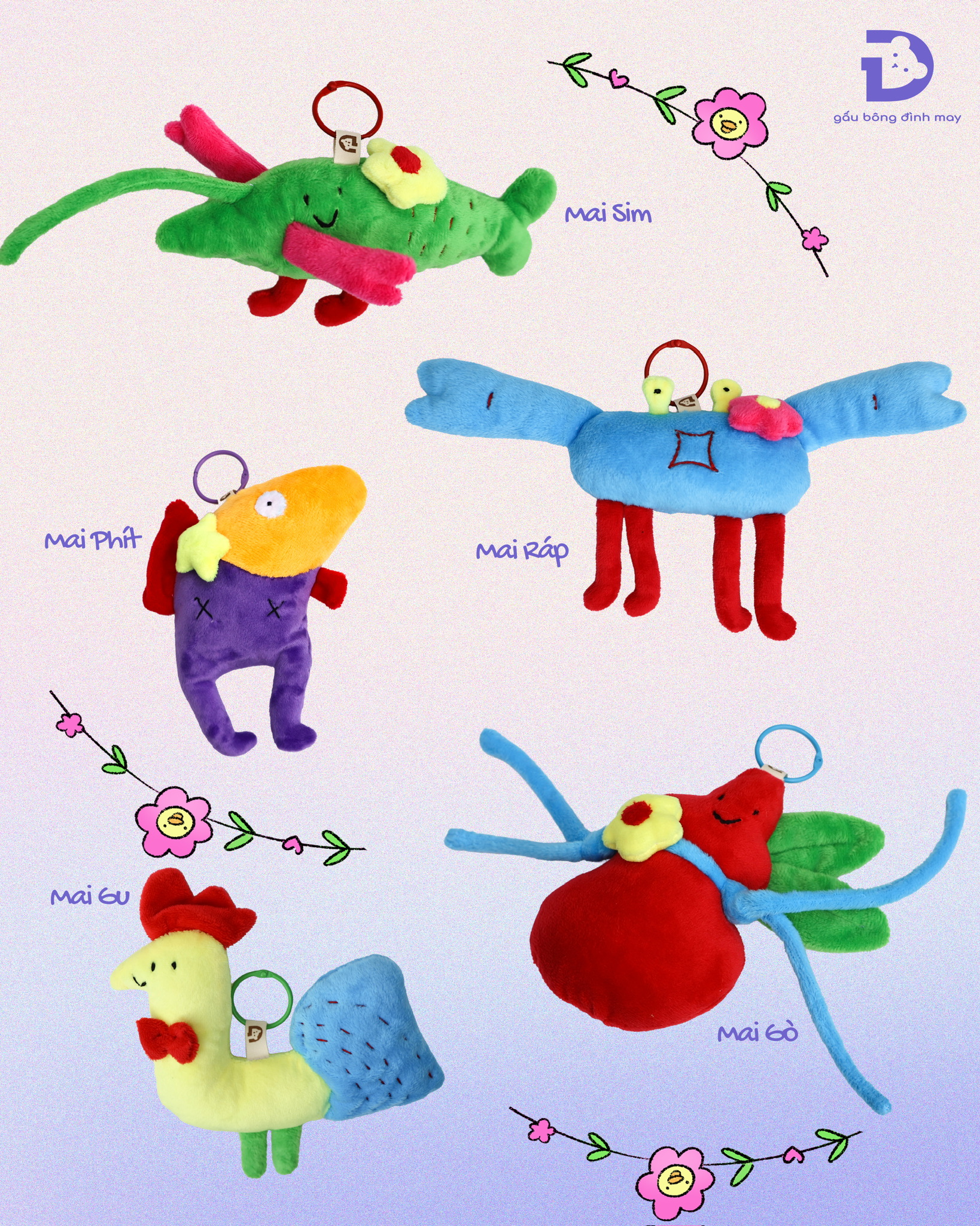 Móc chìa khóa - Mai Gu Gấu Bông Đình May