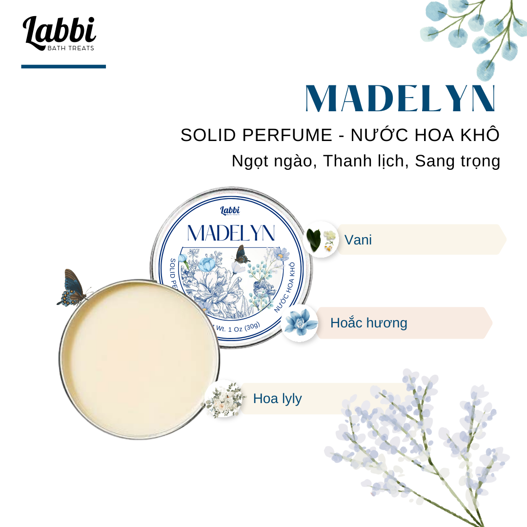 [SOLID PERFUME - NƯỚC HOA KHÔ] 30gr Labbi Madelyn