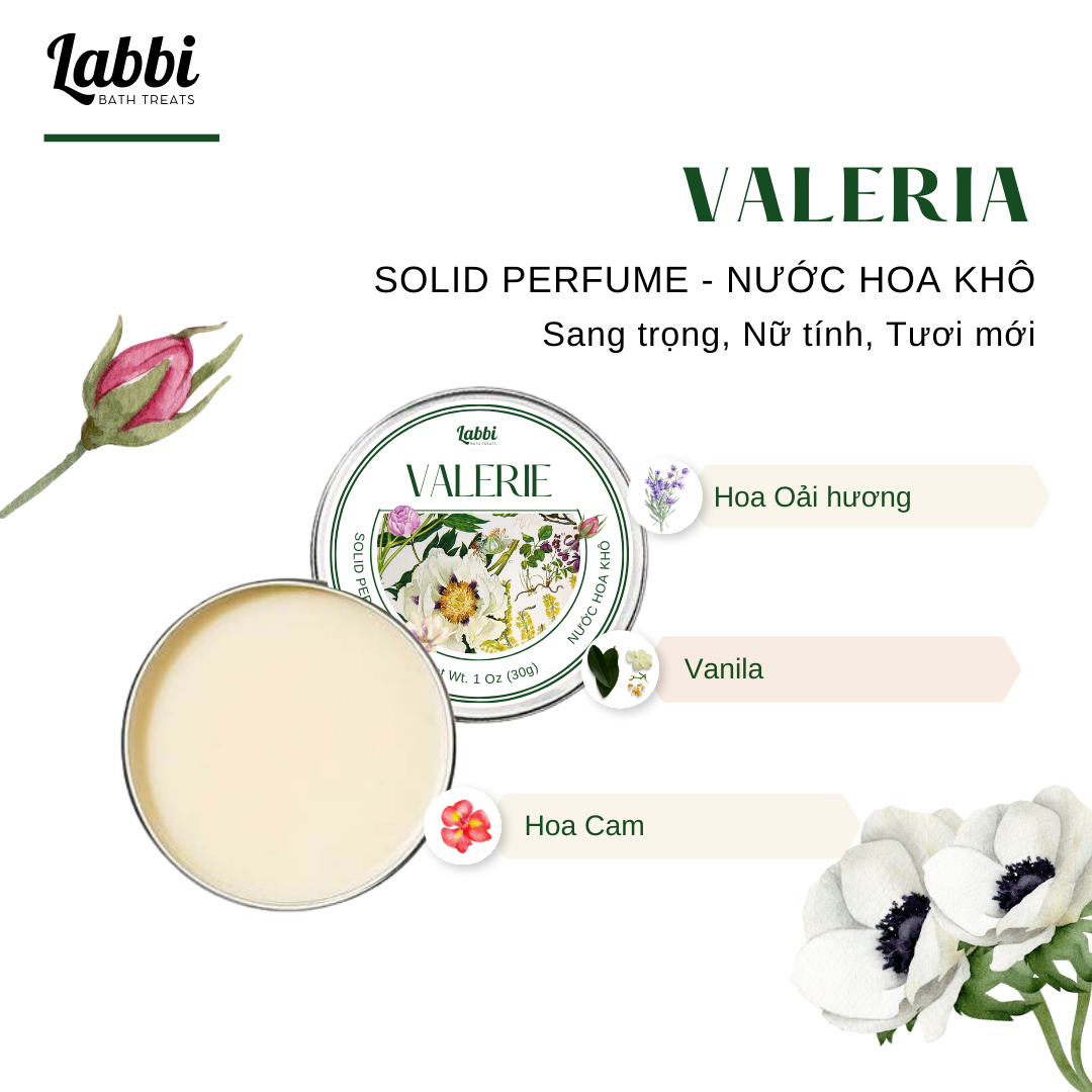 [SOLID PERFUME - NƯỚC HOA KHÔ] 30gr Labbi Valerie