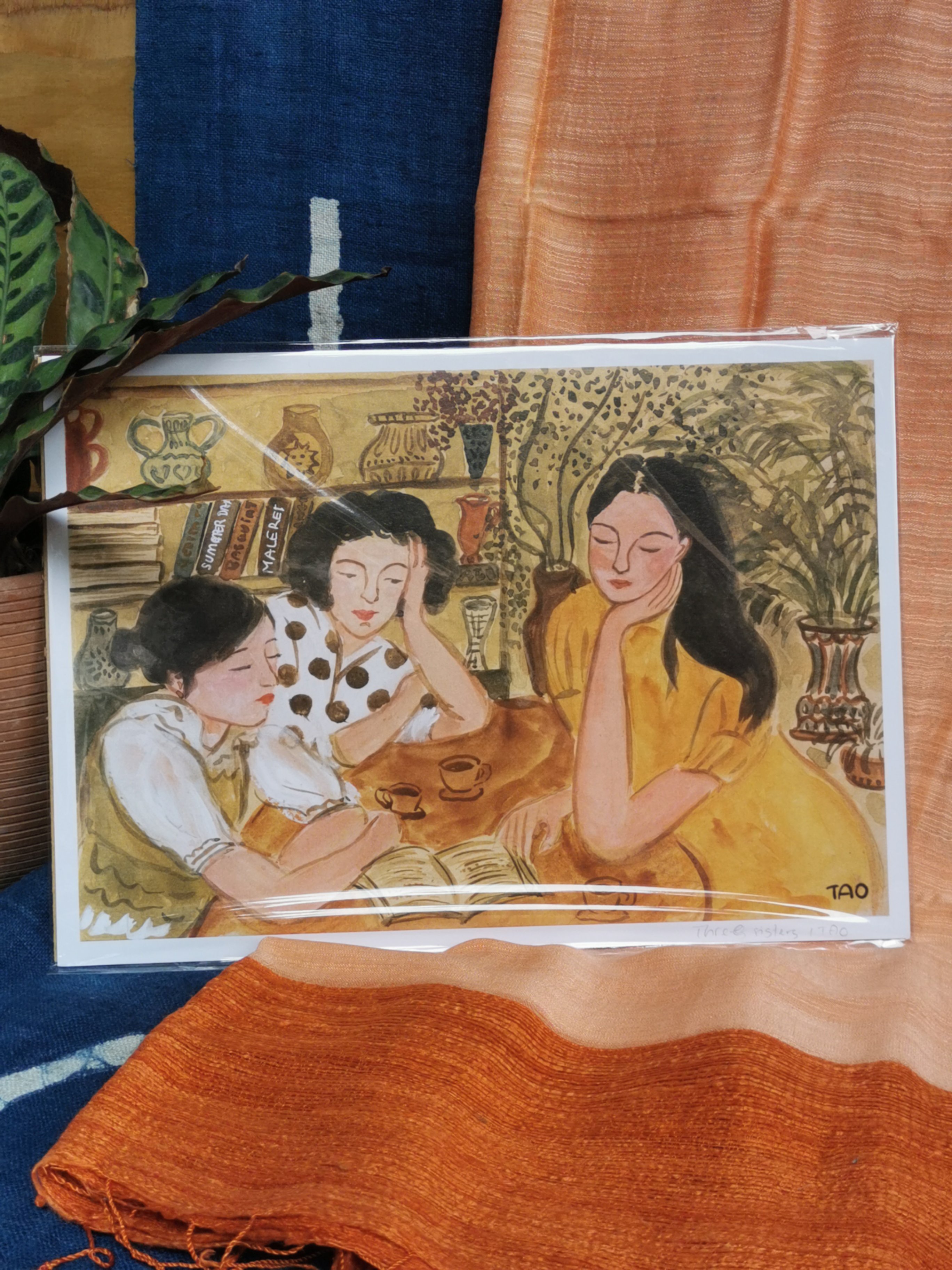 Tranh Tao A3 Three Sisters / Reading Girls