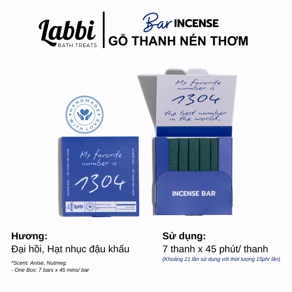 Gỗ thanh nén thơm ( Labbi ) MY FAVORITE NUMBER IS 1304