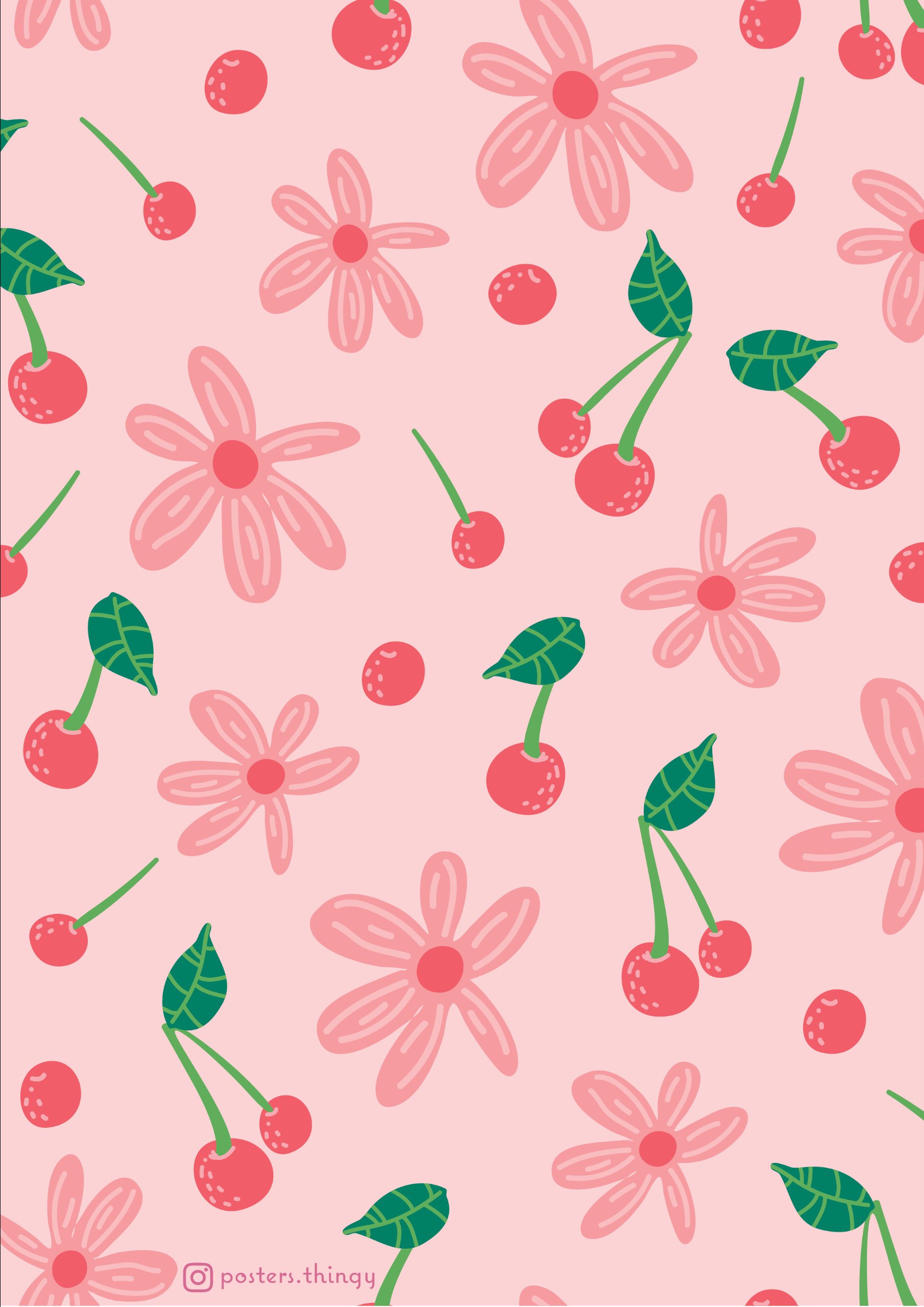 Thiệp Posters Thingy Cherrie Flowers