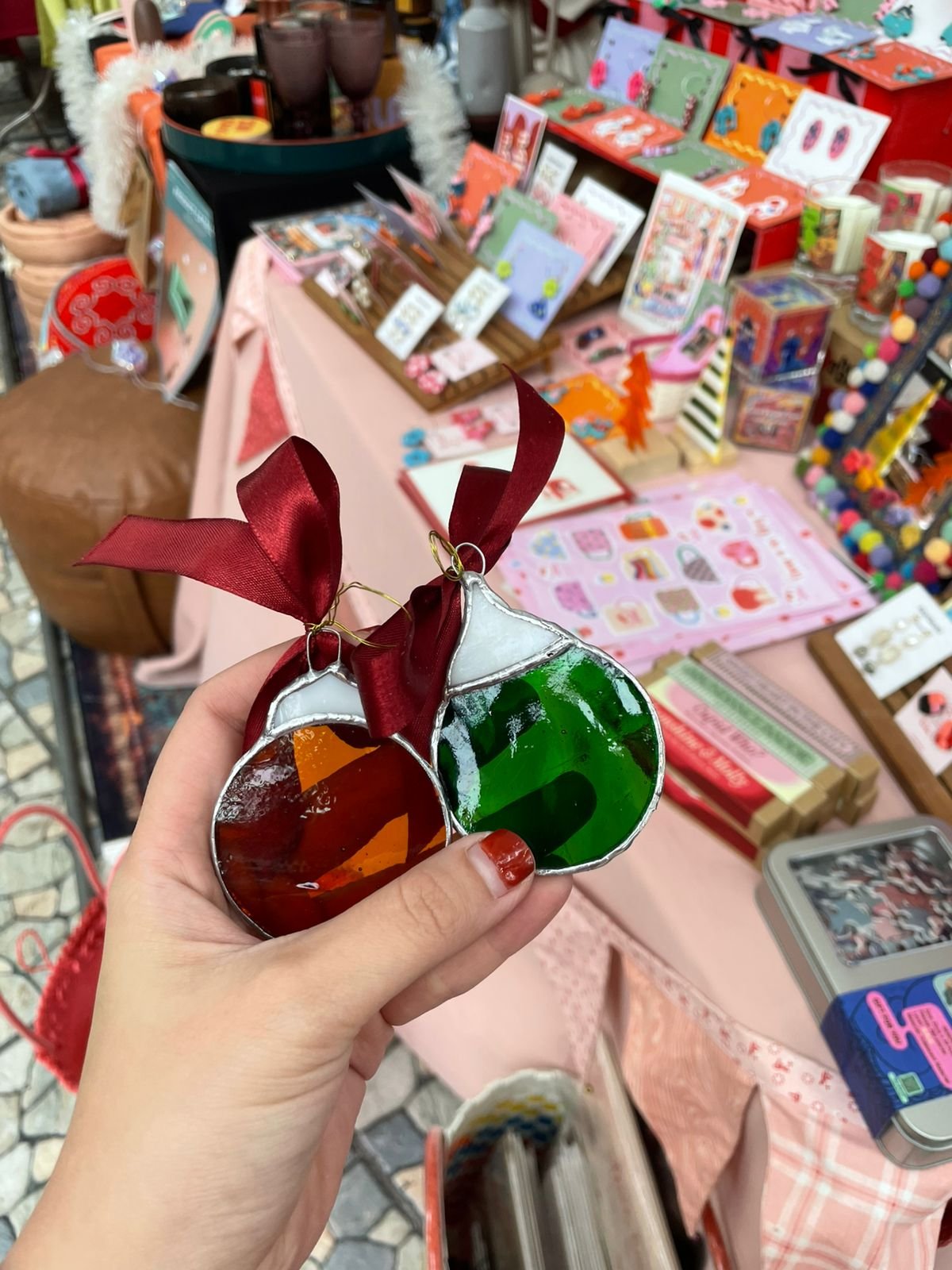Upcycled glass Xmas Ornament 60