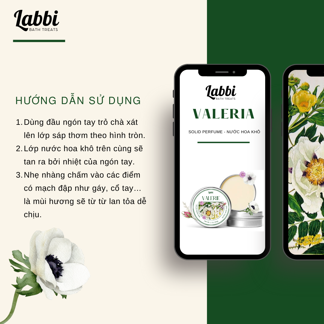 [SOLID PERFUME - NƯỚC HOA KHÔ] 30gr Labbi Valerie