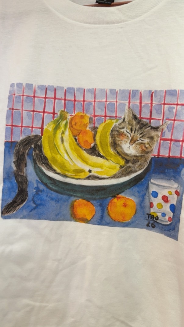 Áo Tao Still Life With Cat Blue