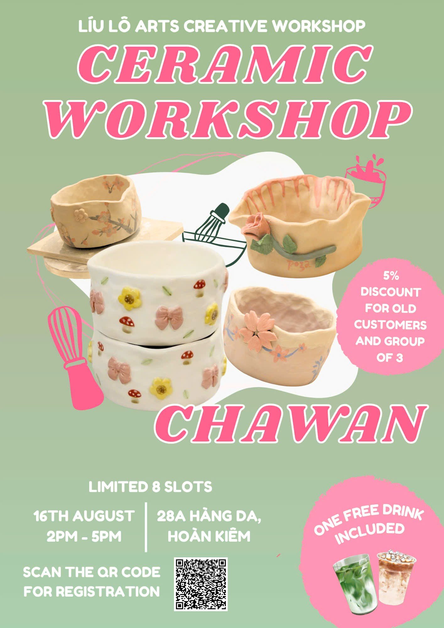 Workshop chawan ceramic mug ( 16/08/25 | 2pm-5pm) / Price: 550.000 VND