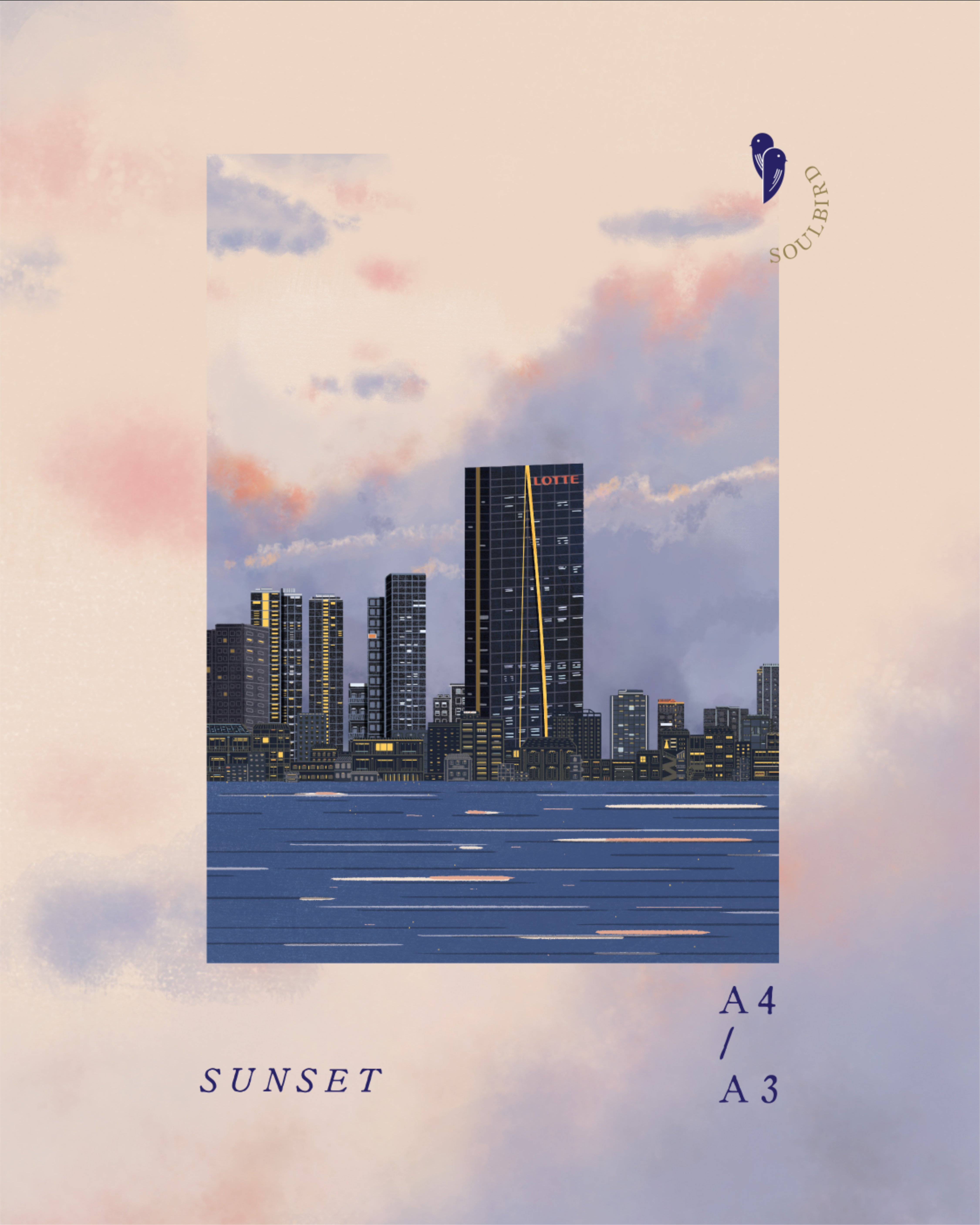 Tranh Soulbird 38x54cm Sunset