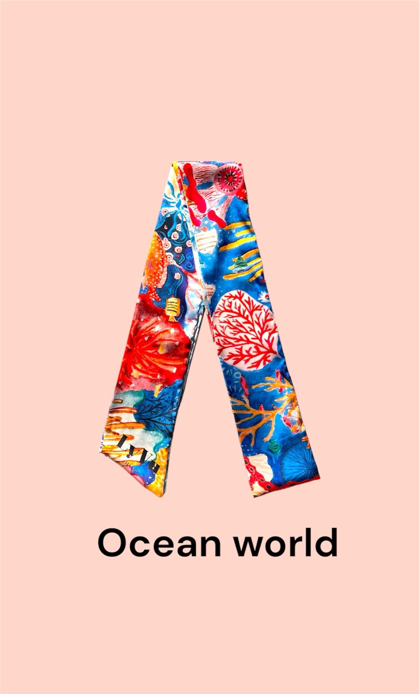 SILK SCARF LY VU TWILLY Ocean World 9x180