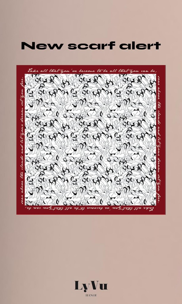 SILK SCARF LY VU SLEEPING BEAUTY 90X90