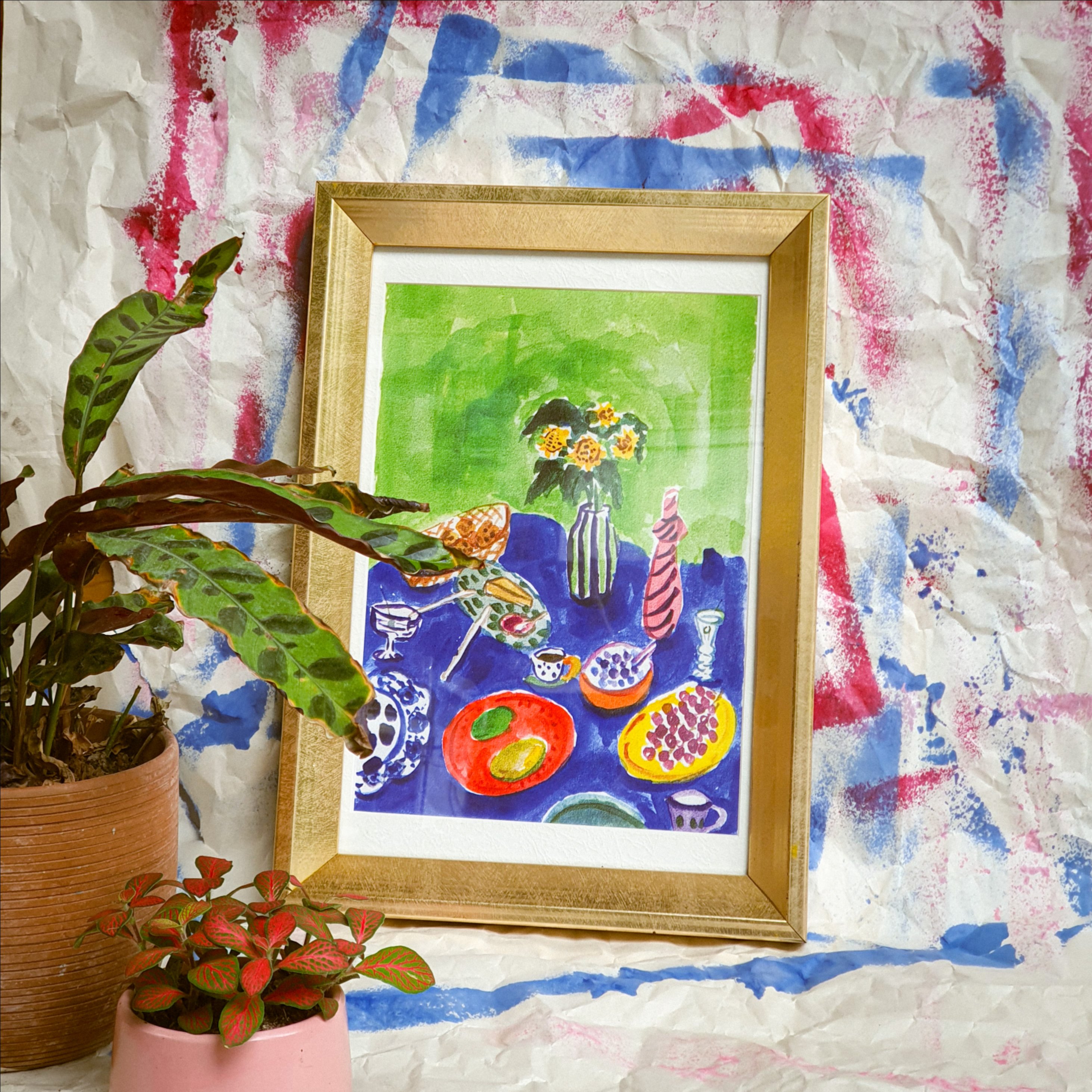Tranh Tao A4 Still Life In Green And Blue