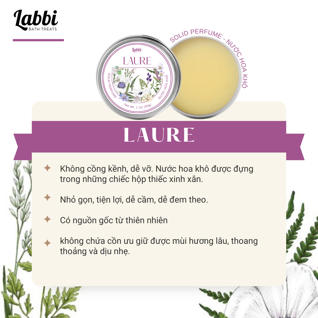 [SOLID PERFUME - NƯỚC HOA KHÔ] 30gr Labbi Laure