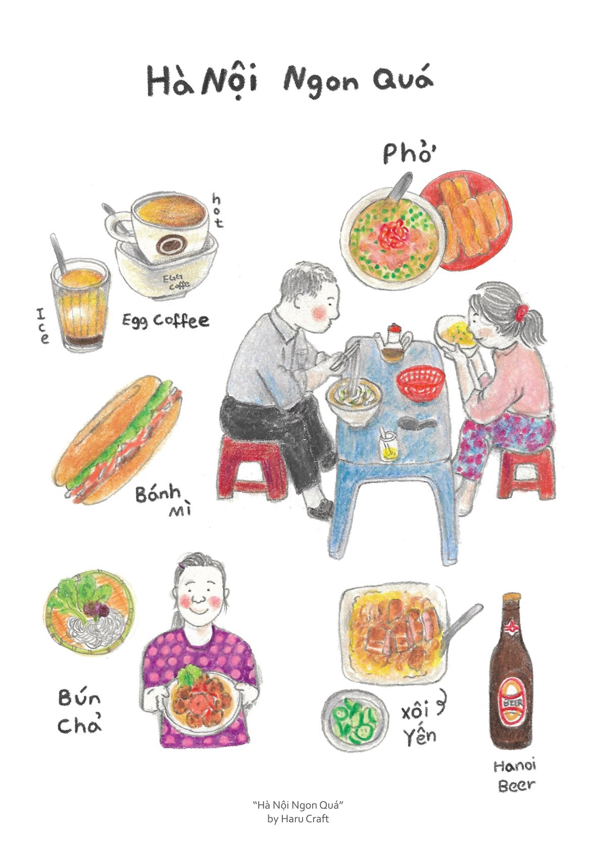 Tranh Haru Craft A5 Hà Nội Ngon Quá