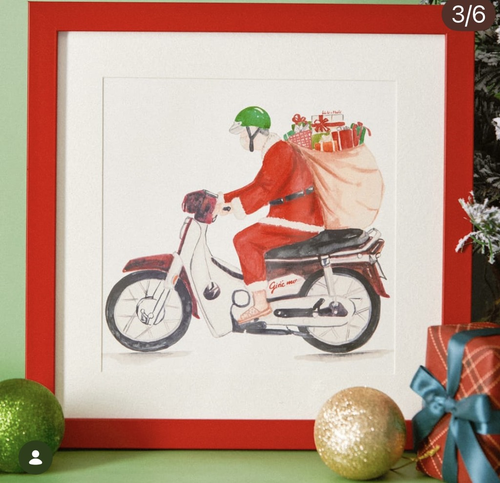 Tranh vuông noel Mai Lê x Líu Lô