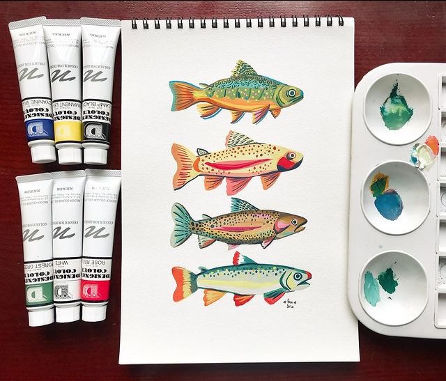 Tranh Pan A4 Colorful Trout