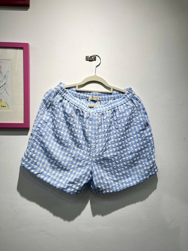 Quần ngắn kẻ caro xanh blue Líu Lô 450