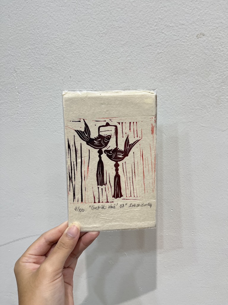 Tranh in tay Vốn cổ Huế Mộc Trà A6 7