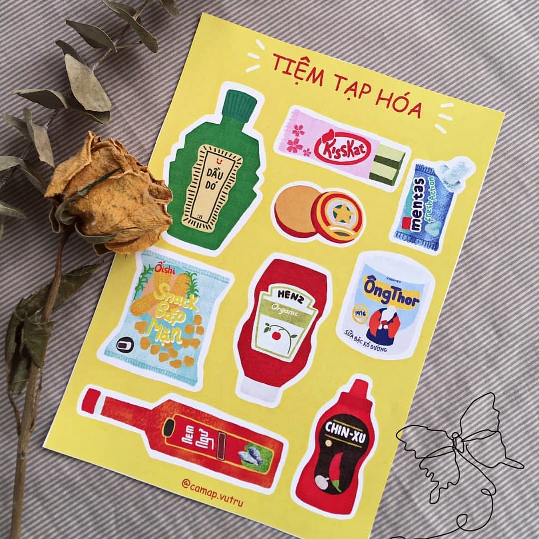 Stickers Tạp Hóa Cá Mập Vũ Trụ