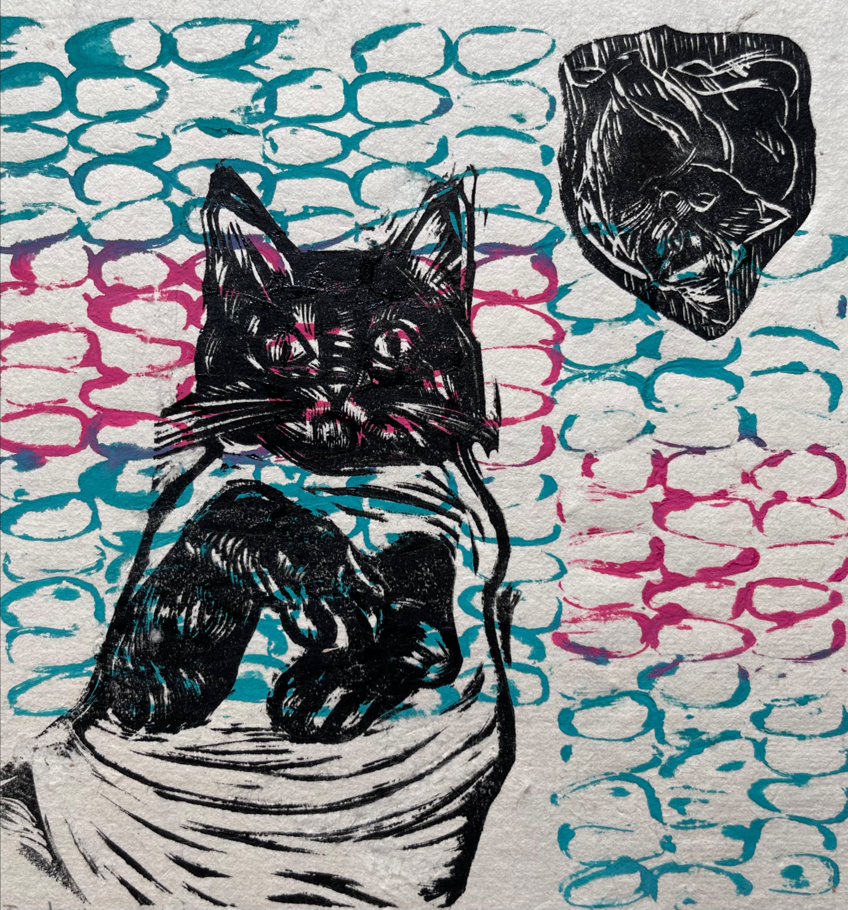 Tranh Mỹ Anh Meow 20x20cm