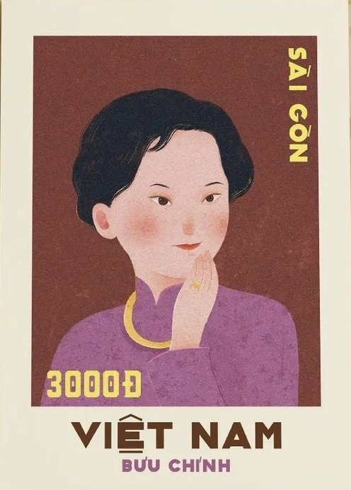 Thiệp Hiền Tâm Ba Ngàn Đồng Cô Gái Áo Hồng