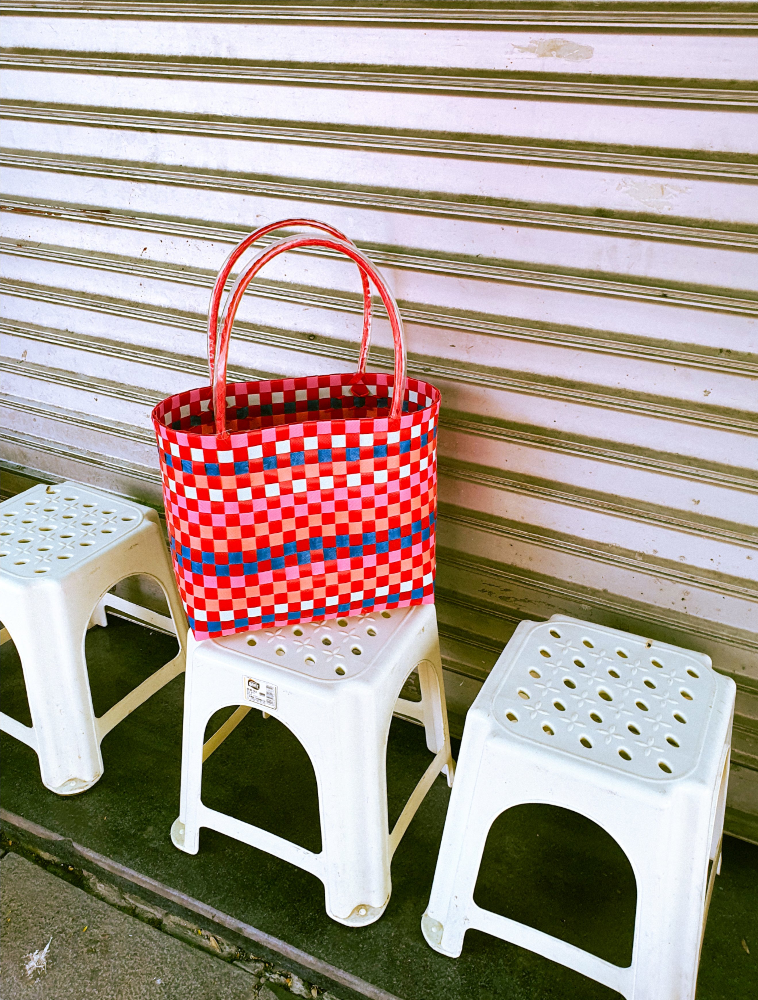 Olivia Checkboard Shopper | Multicolor