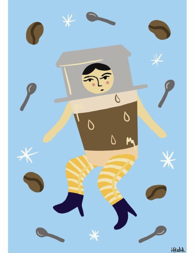 Tranh A4 Hannah Budd Coffee Dance