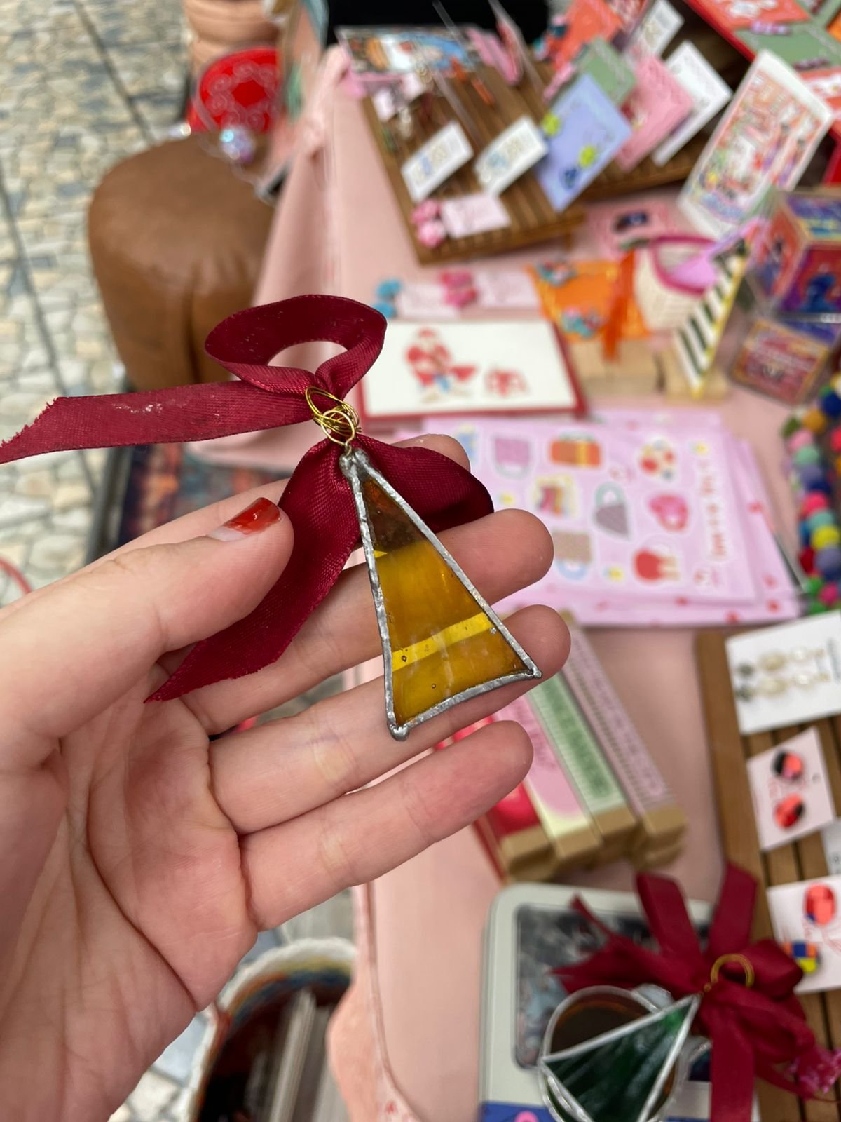 Upcycled glass Xmas Ornament 60