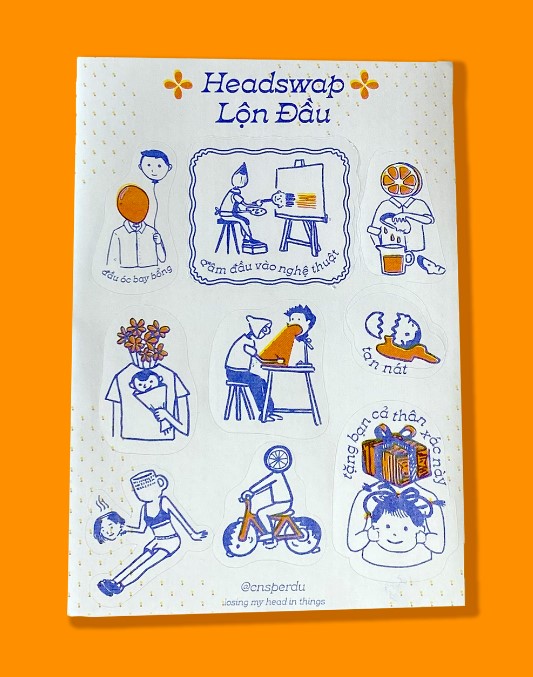 Sticker Riso Headswap - Lộn Đầu Lộn Xộn