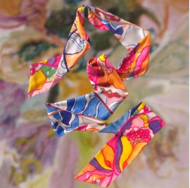 SILK SCARF LY VU TWILLY FLOWER FANTASY 9x180