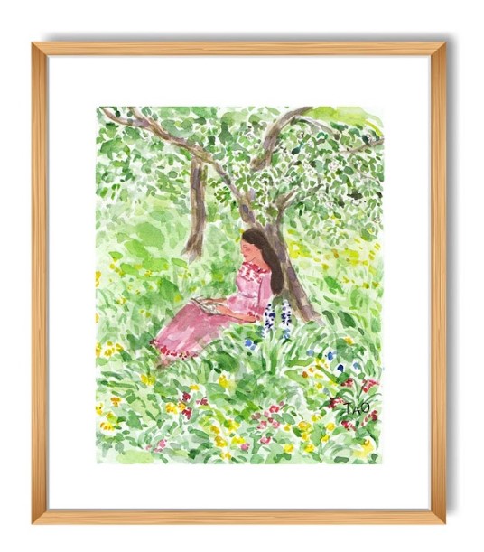 Tranh Tao A3 Reading Girl