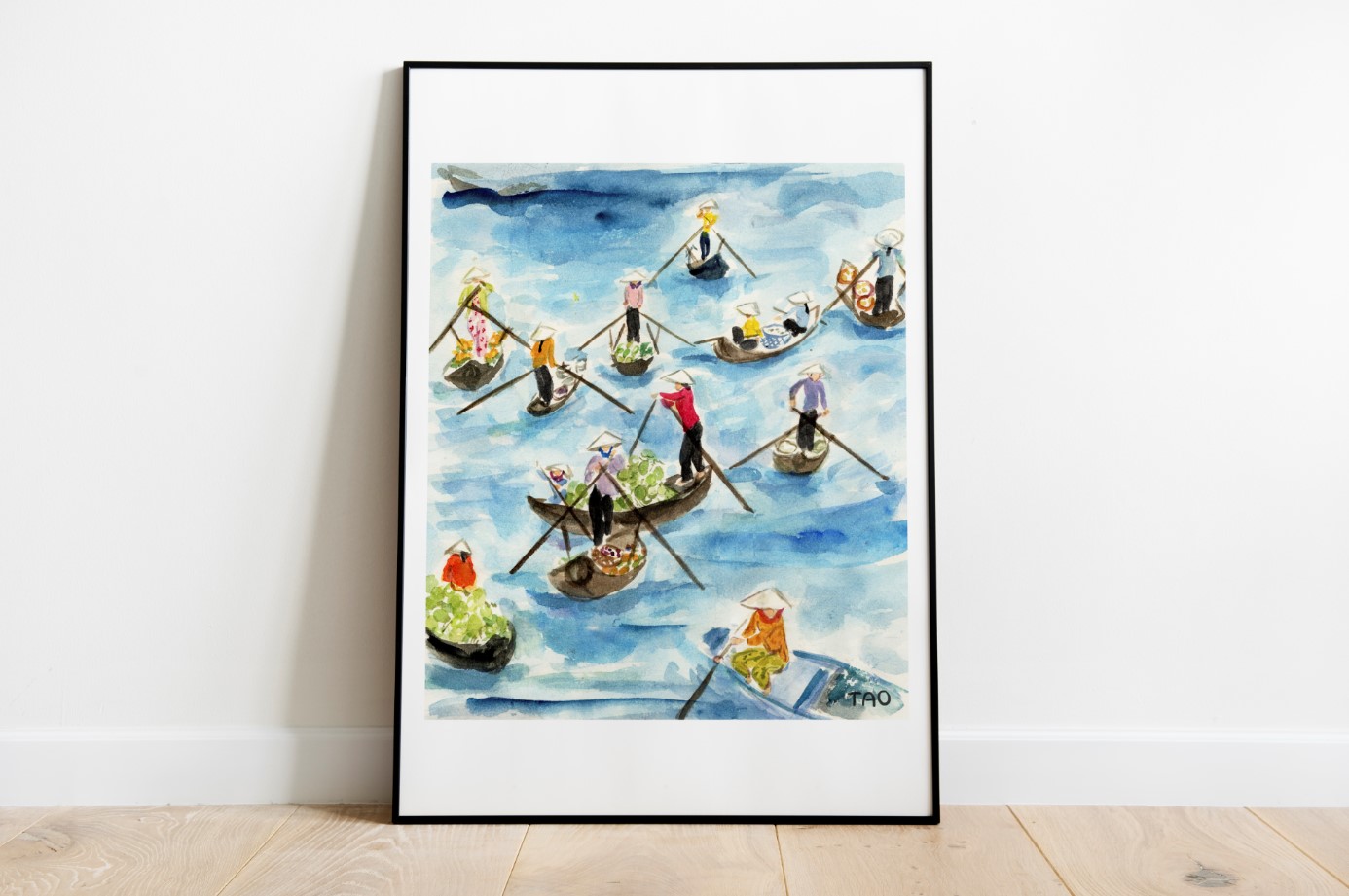 Tranh Tao A4 Boatwomen In Mekong Vietnam